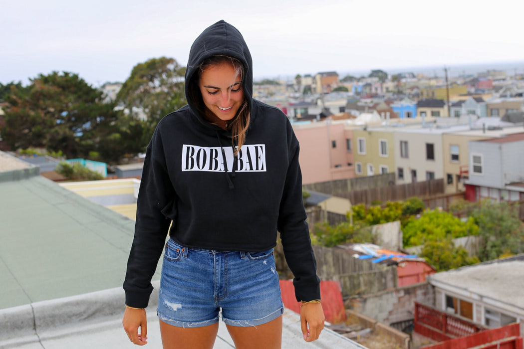 BOBA BAE CROPPED HOODIE